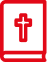 Bible with cross icon